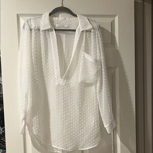 Lucy Love White Sheer Blouse